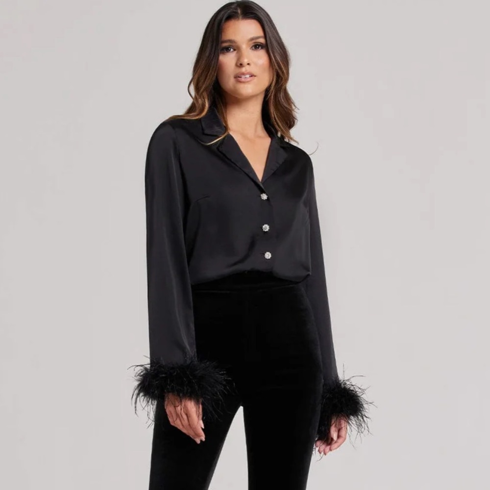 Nadine Merabi TAYLOR BLACK SHIRT